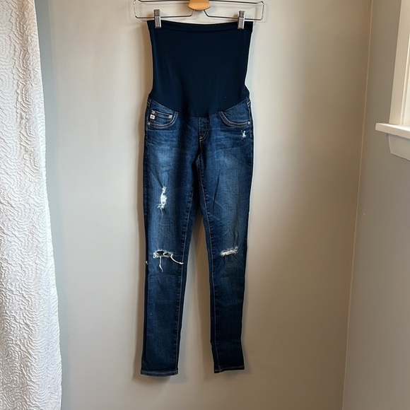 AG Adriano Goldschmied Secret Fit Belly Distressed Skinny Leg Maternity Jeans 26 - Picture 6 of 8